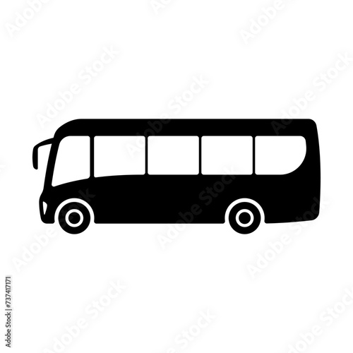 Bus icon. Black silhouette. Side view. Vector simple flat graphic illustration. Isolated object on a white background. Isolate.