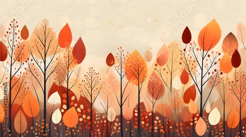 Autumn Tapestry: Illustrative Background in Warm Autumn Tones, Hand Edited Generative AI