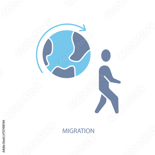 migration concept line icon. Simple element illustration. migration concept outline symbol design.