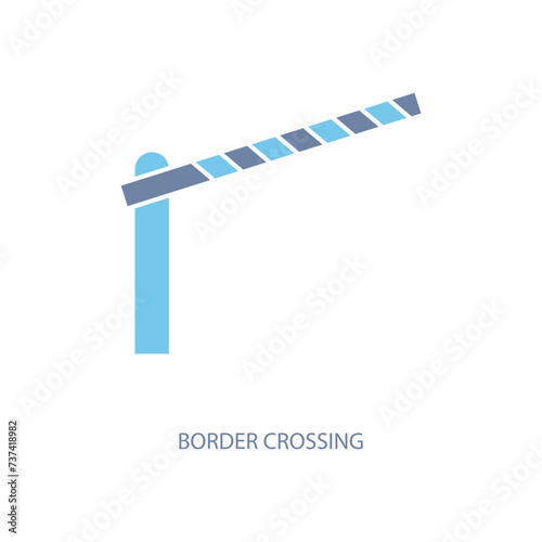 border crossing concept line icon. Simple element illustration. border crossing concept outline symbol design.