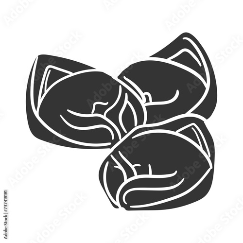 Tortelloni Icon Silhouette Illustration. Italian Pasta Vector Graphic Pictogram Symbol Clip Art. Doodle Sketch Black Sign.