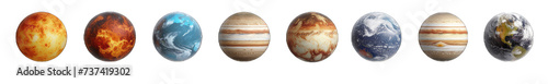 Planets isolated on transparent or white background generative ai  