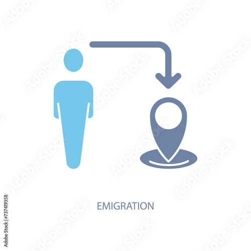 emigration concept line icon. Simple element illustration. emigration concept outline symbol design.