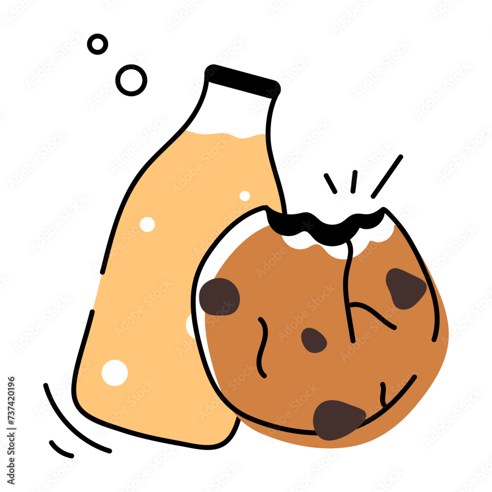 Obraz premium Bakery Cookies Hand Drawn