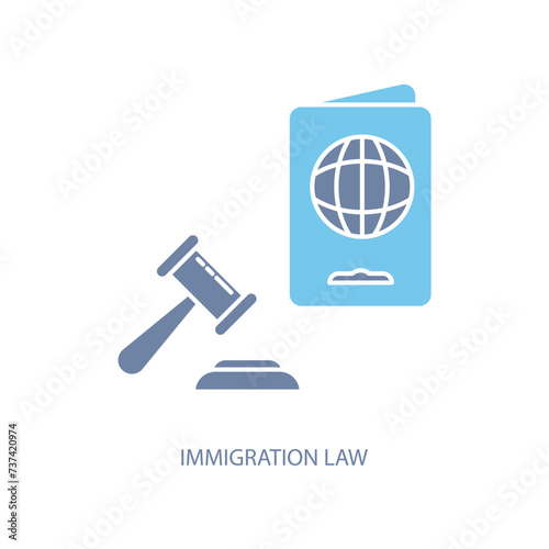 Immigration law concept line icon. Simple element illustration. Immigration law concept outline symbol design.