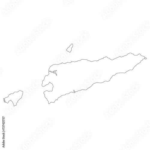 East Timor map. Map of Timor-Leste in white color
