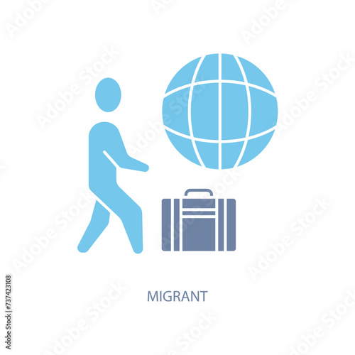 migrant concept line icon. Simple element illustration. migrant concept outline symbol design.