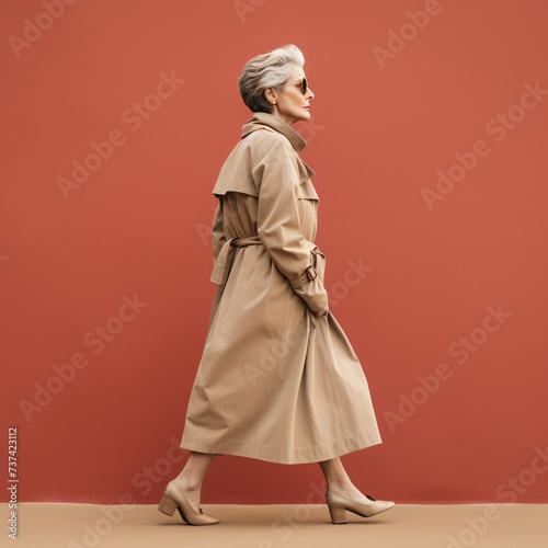 a woman in a trench coat