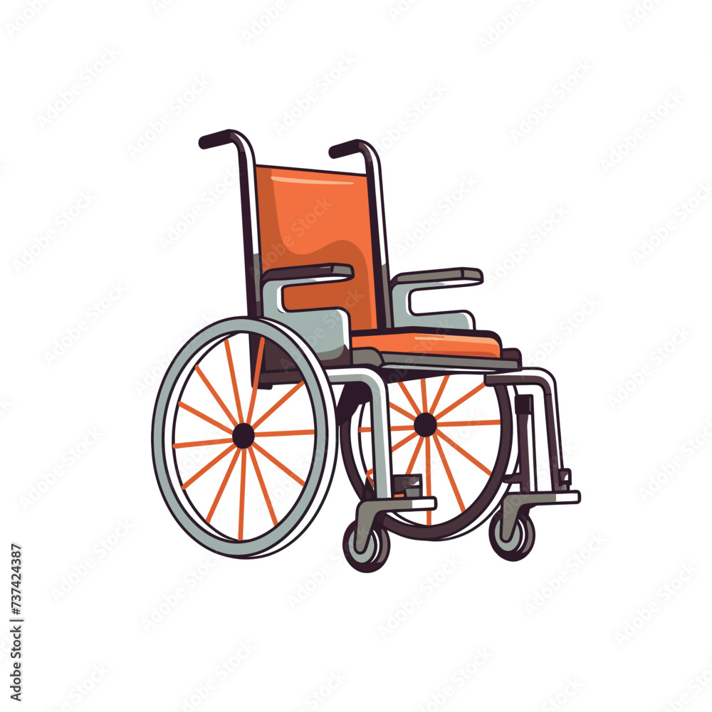 Wheelchair illustration white background