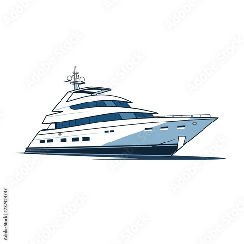 Yacht illustration white background © design home