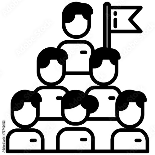 Achievement glyph and line vector illustration