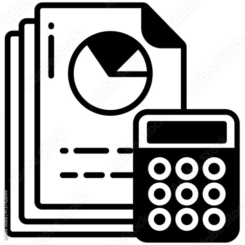 Budget glyph and line vector illustration