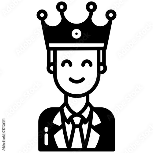 Best Employee glyph and line vector illustration