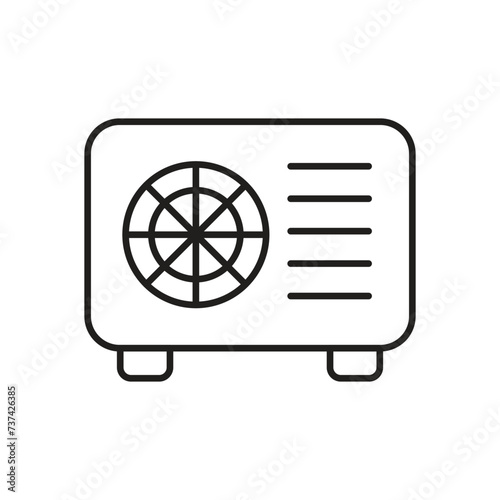 Condenser unit or compressor icon design, AC unit icon, isolated on white background, vector illustration