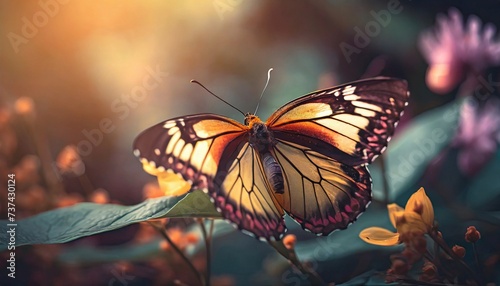 Vibrant butterfly with beautiful wings. Majestic beauty.
