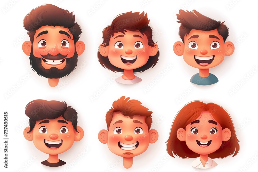 set of cartoon people set of cartoon people