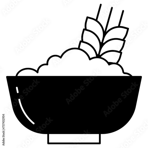 oat meal glyph and line vector illustration
