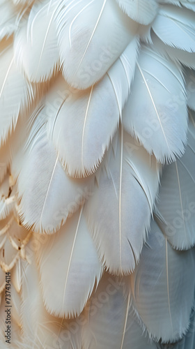 close up of a white bird feathers. ad for national geographic tv programme, or wildlife commercial. heron, gull, stork, seagull, chicken