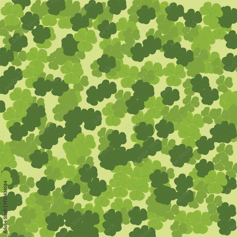 four-leaf clovers on green background, pattern of clovers, Saint Patrick four-leaf clovers on green background, pattern of clovers, Saint Patrick