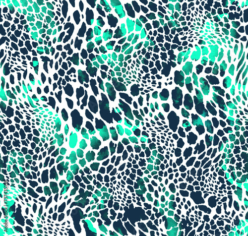 Photography Watercolor Abstract animal skin leopard wild cats seamless pattern design background wallpaper
