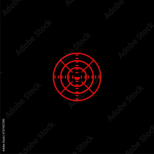 Target icon isolated on black background