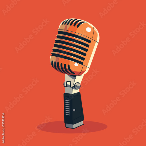 Retro vintage microphone sign vector illustration