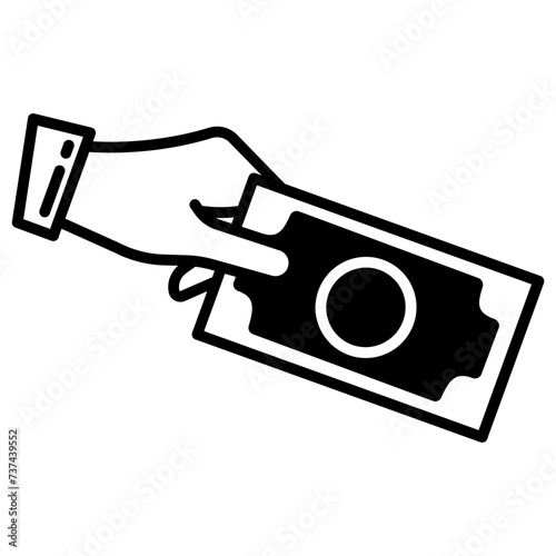Giving Sadaquah glyph and line vector illustration