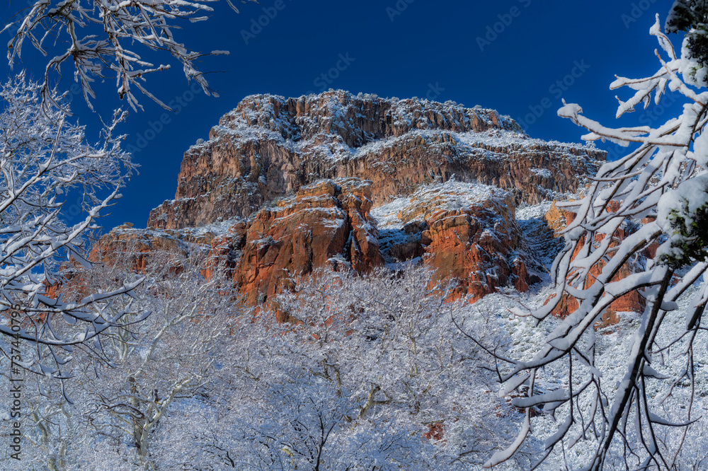 Snowy Morning in Sedona Arizona USA