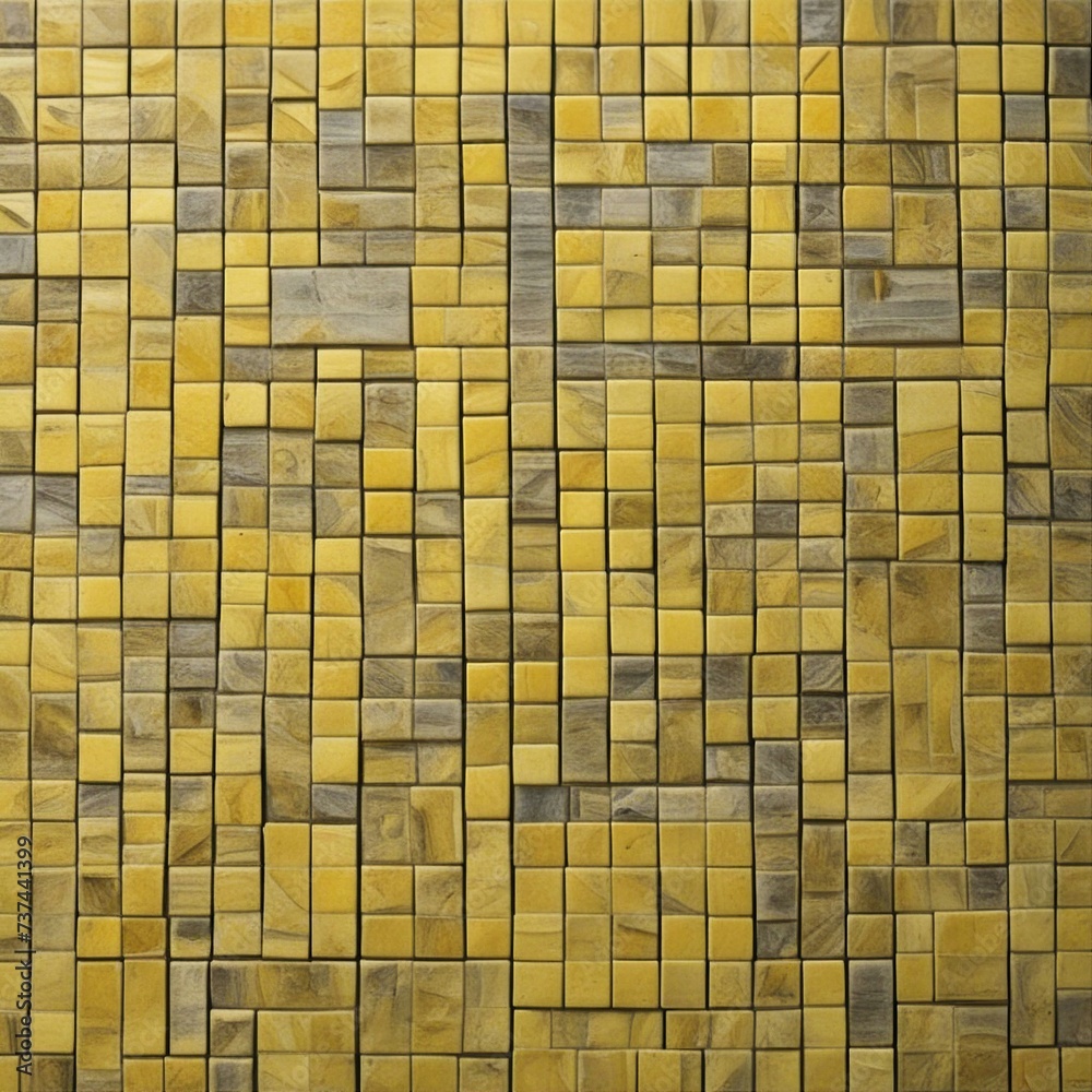 abstract mosaic background _A yellow tiles mosaic texture with a random pattern and a ceramic element abstract mosaic background _A yellow tiles mosaic texture with a random pattern and a ceramic element