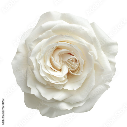 Beautiful single white rose isolated on transparent background