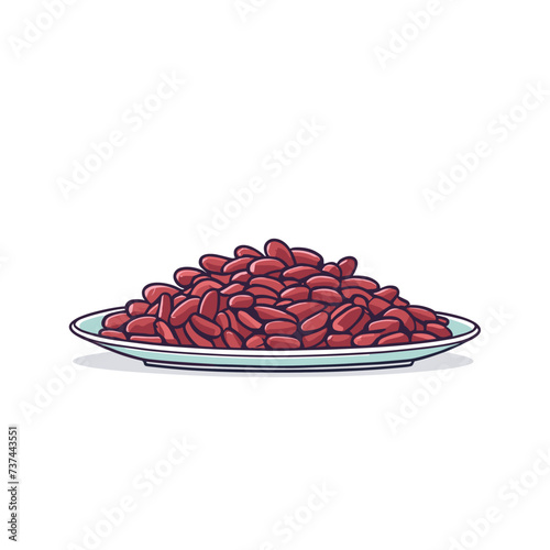 Kidney beans cartoon illustration on white background vector design