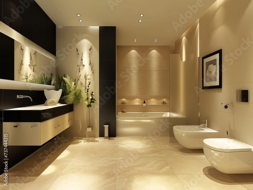 Modern and minimalist design bathroom