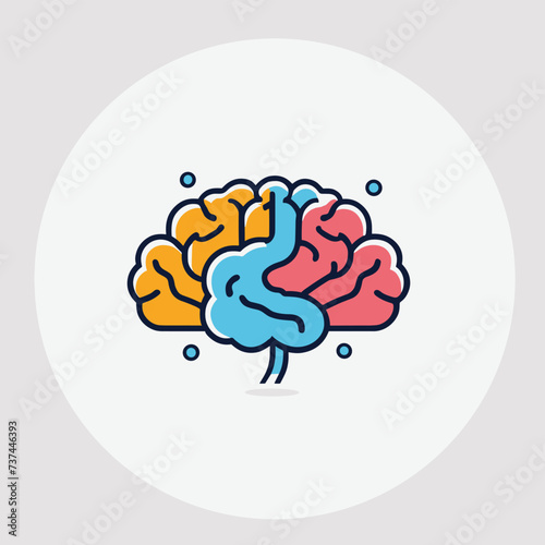 Human brain icon logo vector design