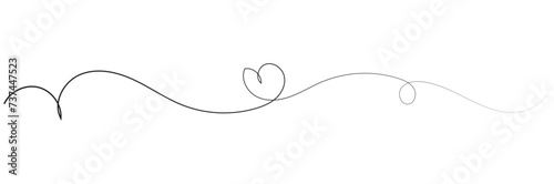 Hand drawn heart line art banner background transparent isolated