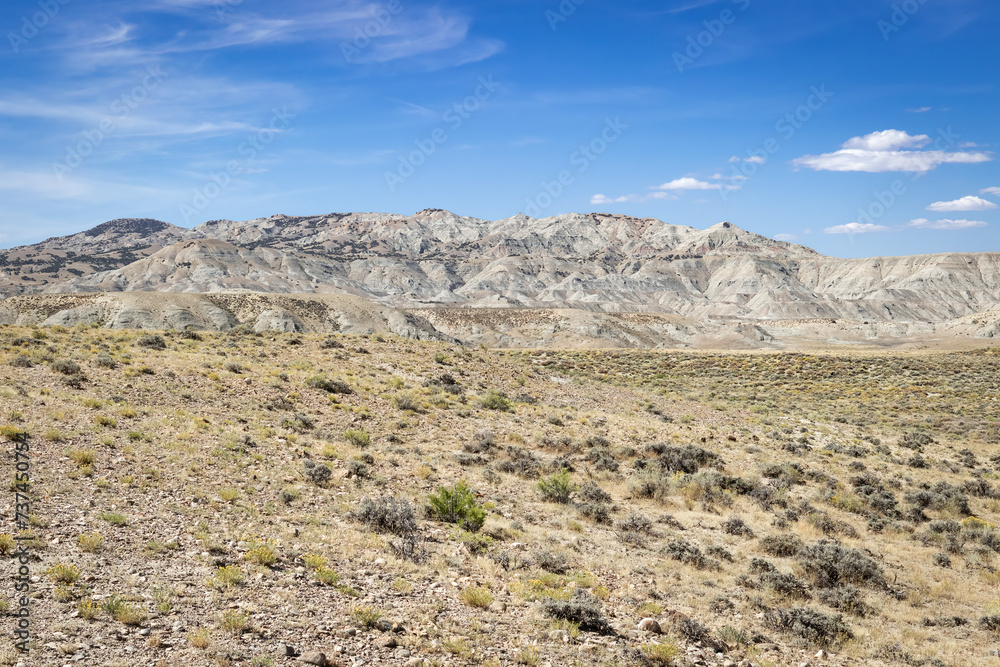 High Plains desert prairie wilderness landscape in southwest Wyoming during summer, USA. High Plains desert prairie wilderness landscape in southwest Wyoming during summer, USA.