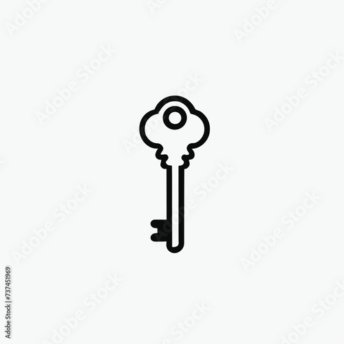 Key icon vector illustration minimalist design