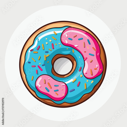 Split frosting doughnut illustration flat cartoon drawing vector design