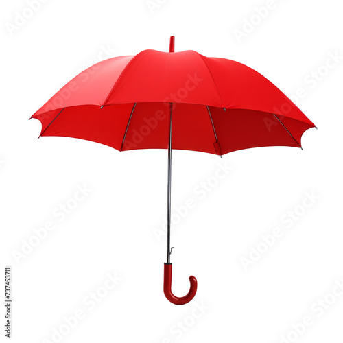 Red umbrella. Isolated on transparent background.
