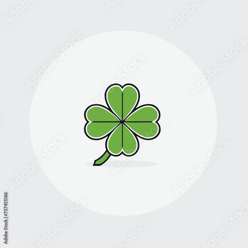 Green clover illustration simple flat vector design