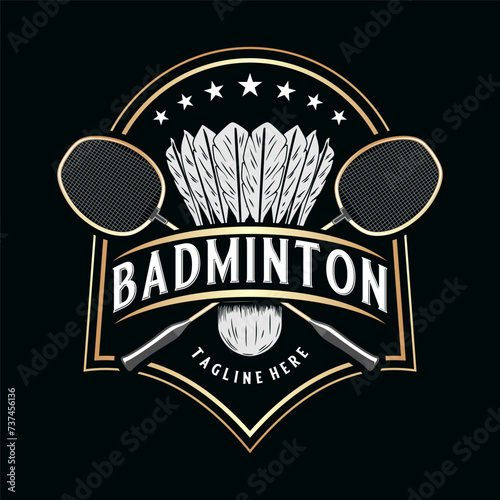 Badminton vector logo, badminton sport club design