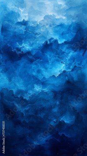 Dreamy Blue Grunge Watercolor Background Generative AI