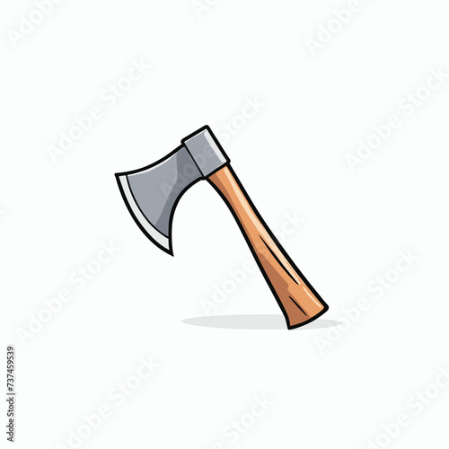 Cartoon illustration of sharp axe