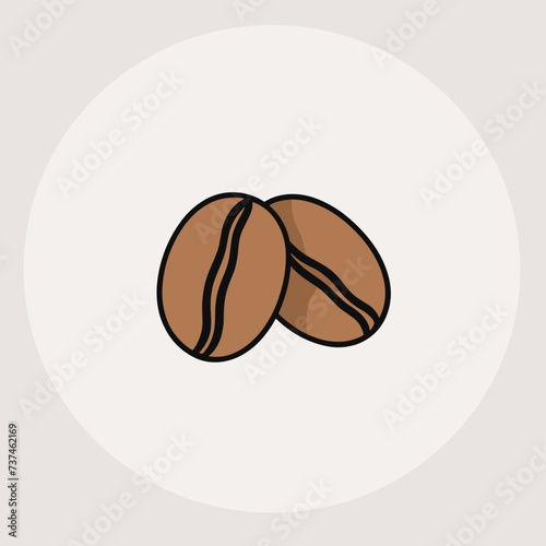 Illustration of roasted coffee beans