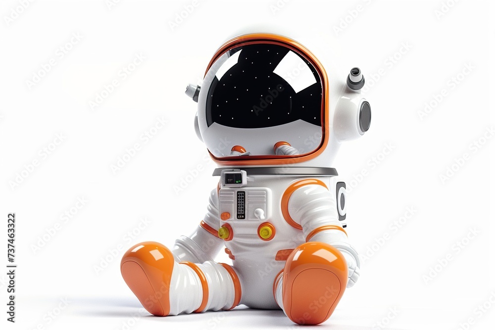 Naklejka premium orange robot toy