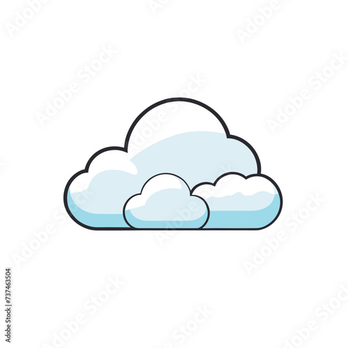 Minimalist illustration of fluffy clouds flat vector icon design