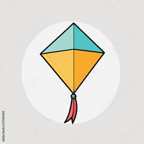 Colorful kite flying illustration on isolated background vector art