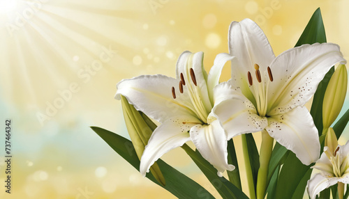 Illustration of easter lilly spring flower arrangement colorful lillies