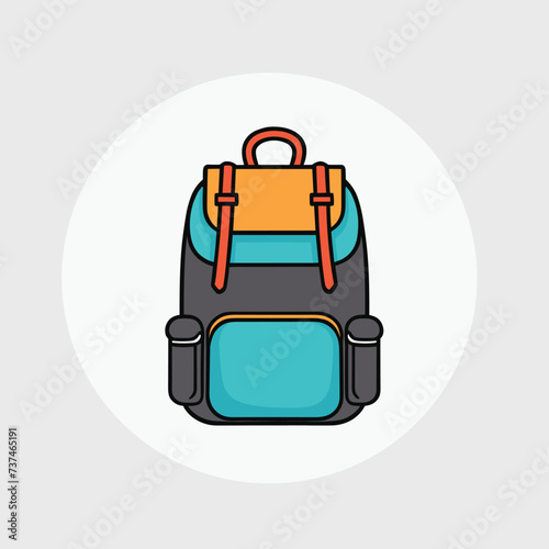School bag cartoon illustration clipart vector design