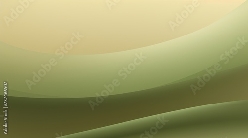 Abstract smooth wavy background in green and yellow. Khaki colors. Concept of modern graphic design, minimalism, fluid shapes, dynamic motion, softness, elegant backdrops.