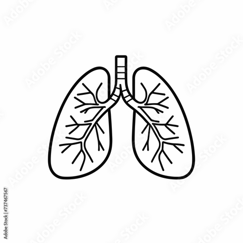Human lungs anatomy icon illustration flat vector design